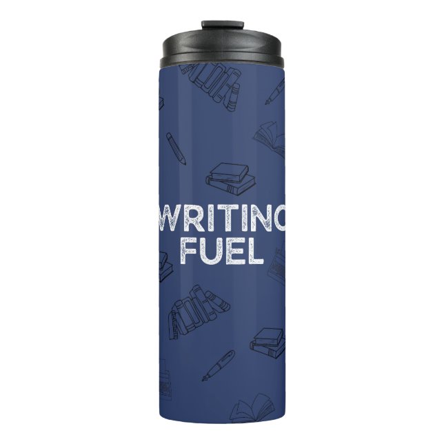 SlateBlue Writing Fuel Travel Mug (Front)