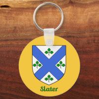 Slater Iriah Surname Family Shield Keychain