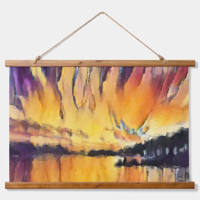Slatine Sunset Over Adriatic Coast Art Hanging Tapestry (Front)
