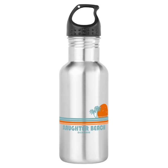 Slaughter Beach Delaware Sun Palm Trees 532 Ml Water Bottle (Front)