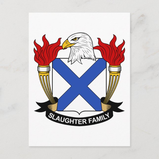 Slaughter Family Crest Postcard (Front)
