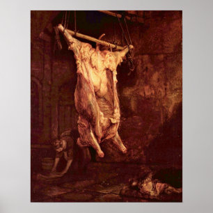 Slaughtered ox by Rembrandt Harmenszoon van Rijn Poster