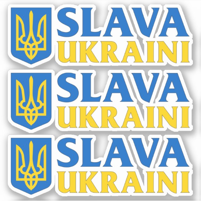 Slava Ukraini слава україні Ukrainian flag (Front)
