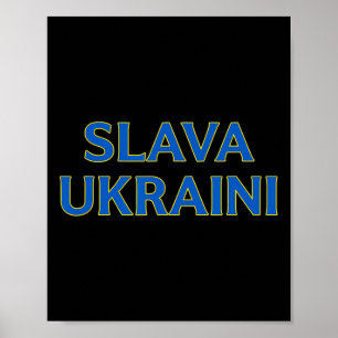 Slava Ukraini – Bold Ukrainian Colors Support Ukra Poster
