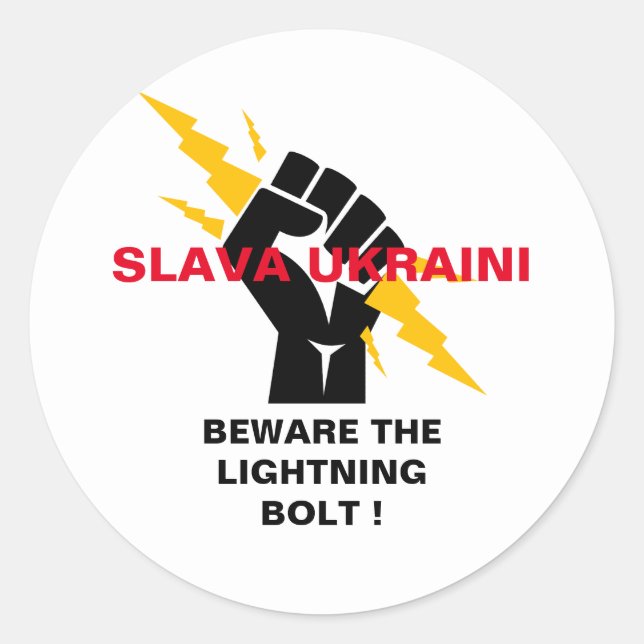 SLAVA UKRAINI   CLASSIC ROUND STICKER (Front)