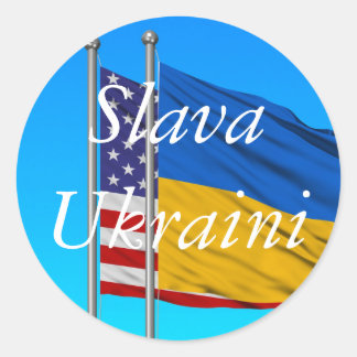 Slava Ukraini CLASSIC ROUND STICKER