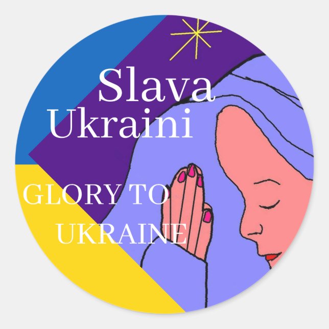 Slava Ukraini  Classic Round Sticker (Front)