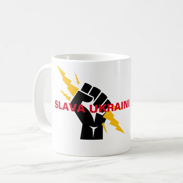 SLAVA UKRAINI  COFFEE MUG (Front Left)