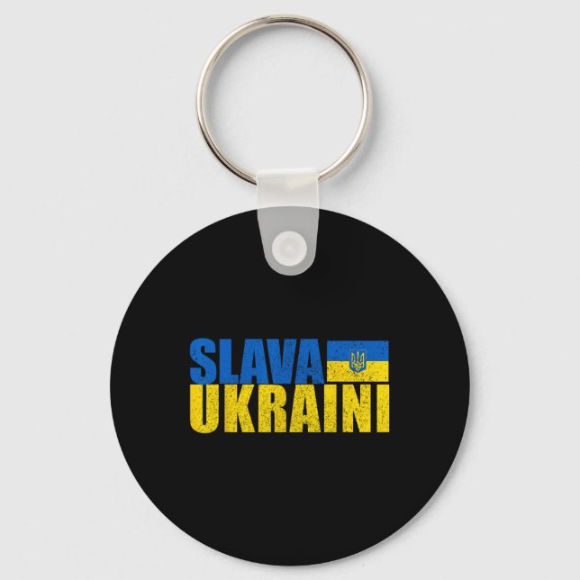 Slava Ukraini Glory To Ukraine 3  Key Ring (Front)