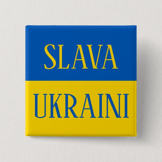 Slava Ukraini Glory to Ukraine flag pin (Front)