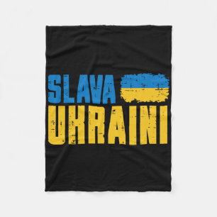 Slava Ukraini Glory To Ukraine Flag Ukrainian Wome Fleece Blanket