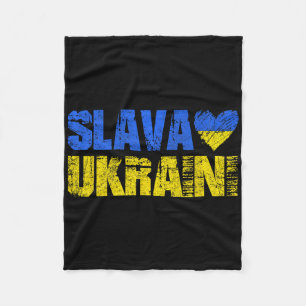 Slava Ukraini Glory To Ukraine Fleece Blanket