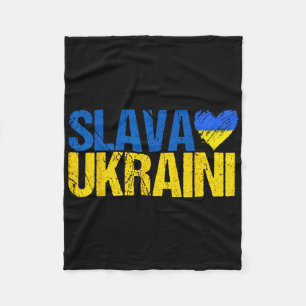 Slava Ukraini Glory To Ukraine Fleece Blanket
