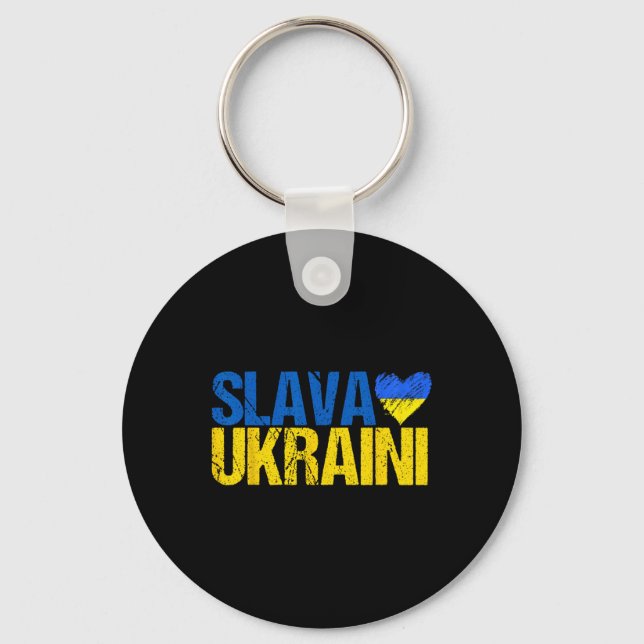 Slava Ukraini Glory To Ukraine  Key Ring (Front)