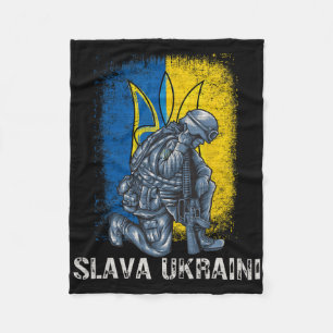 Slava Ukraini Glory To Ukraine Pro Ukraine Trident Fleece Blanket