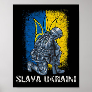 Slava Ukraini Glory To Ukraine Pro Ukraine Trident Poster