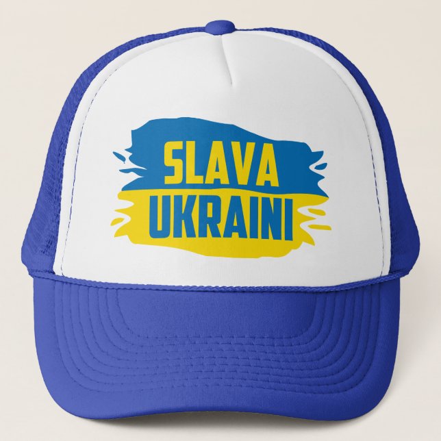 Slava Ukraini, Glory to Ukraine  Trucker Hat (Front)