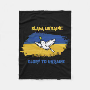 Slava Ukraini Glory To Ukraine Ukrainian Flag Peac Fleece Blanket