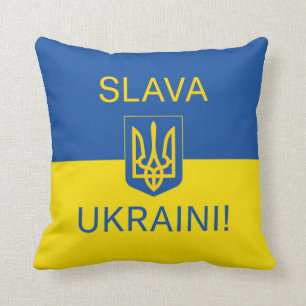 Slava Ukraini glory Ukraine war peace symbol patri Cushion