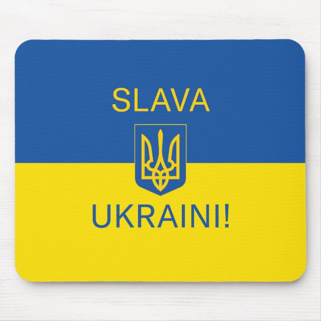 Slava Ukraini glory Ukraine war peace symbol patri Mouse Mat (Front)