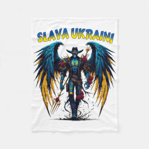 Slava Ukraini - Pro Ukrainian Ukraine  Fleece Blanket