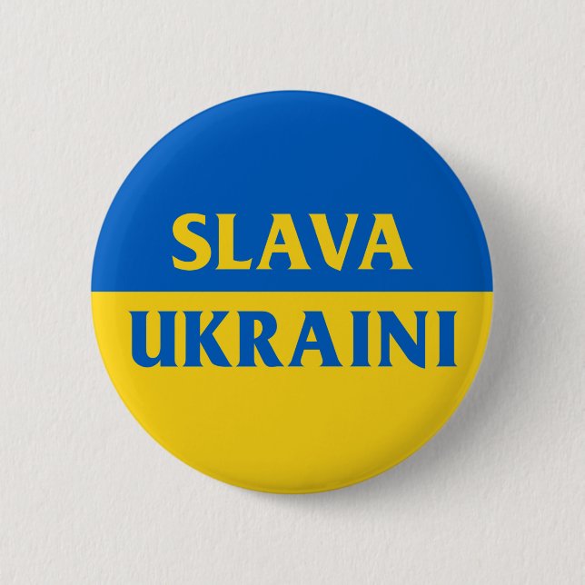 Slava Ukraini slava ukraina Ukraine flag Button (Front)