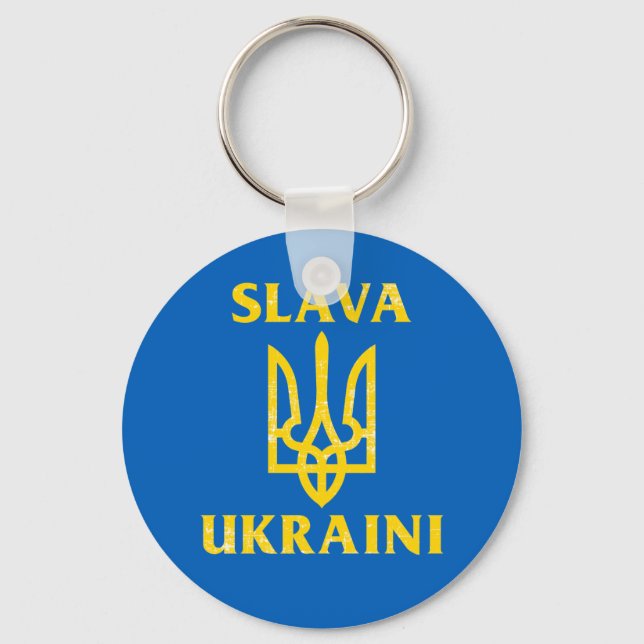 Slava Ukraini slava ukrayini Ukraine flag  Key Ring (Front)