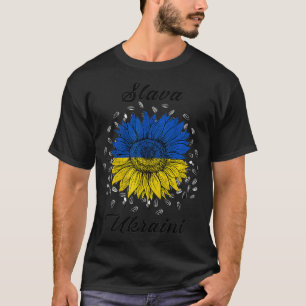 Slava Ukraini Sunflower I Stand With Ukraine Flag  T-Shirt