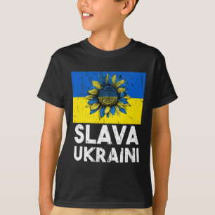 Slava Ukraini Sunflower Vintage Stand With Ukraine T-Shirt