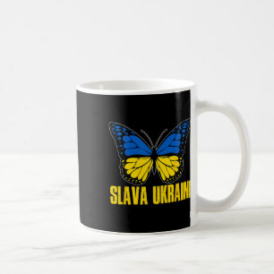 Slava Ukraini Support Ukraine Retro Ukrainian Flag Coffee Mug