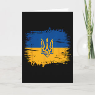 Slava Ukraini Ukraine Flag Colors Distressed Retro Card