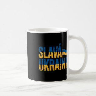 Slava Ukraini Ukraine Flag Colors Distressed Retro Coffee Mug