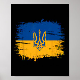 Slava Ukraini Ukraine Flag Colors Distressed Retro Poster