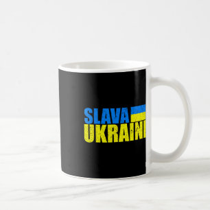 Slava Ukraini Ukraine Flag Colors Distressed Slava Coffee Mug