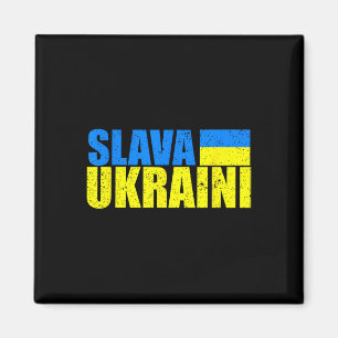 Slava Ukraini Ukraine Flag Colors Distressed Slava Magnet