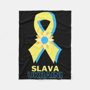 Slava Ukraini Ukraine Support I Stand With Ukraine Fleece Blanket