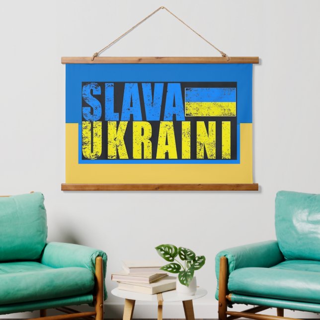 Slava Ukraini Wall Hanging Tapestry (Living Room)
