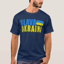 SLAVA UKRAINI with Ukrainian Flag Distressed