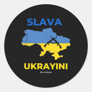 Slava Ukrayini Glory To Ukraine Classic Round Sticker