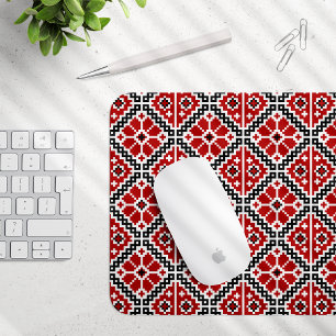 Slavic Ethnic Embroidery, Balkan Traditional Mouse Mat