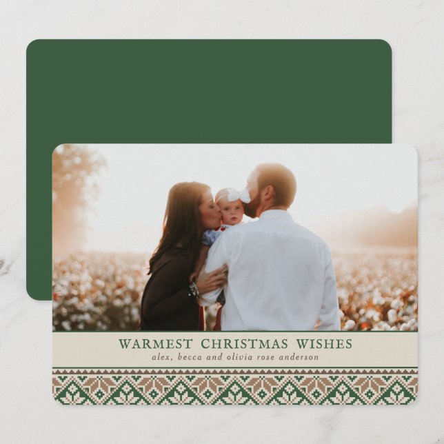 Slavic Folk Art Pattern | Photo Christmas Card (Front/Back)