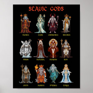 Slavic Gods Pagan Slavs Ancient Mythology Ukraine  Poster