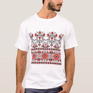 Slavic Heritage Graphic Tee Traditional Cross Stit