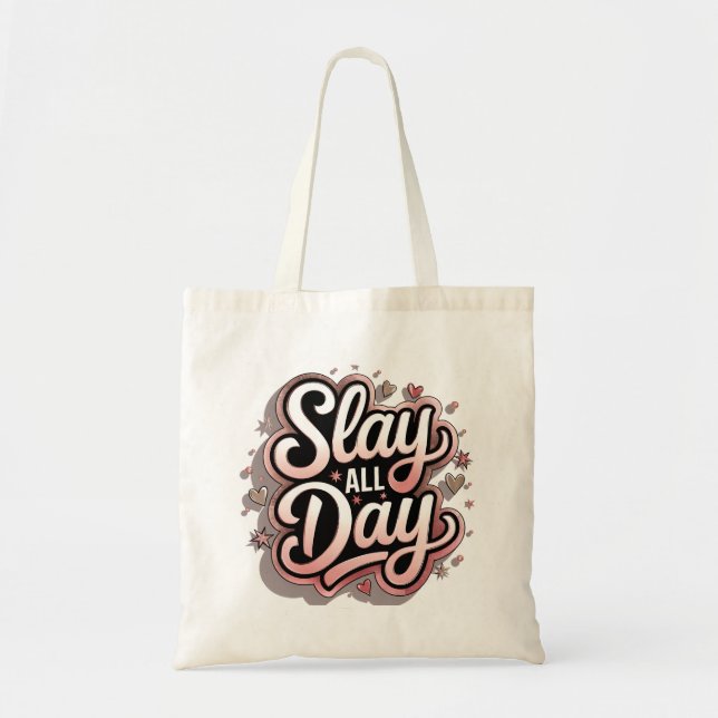Slay All Day Grocery Bag (Front)