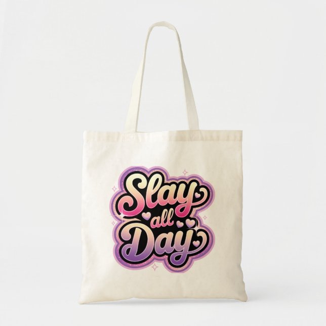 Slay All Day Tote Bag, Fashion Bag (Front)