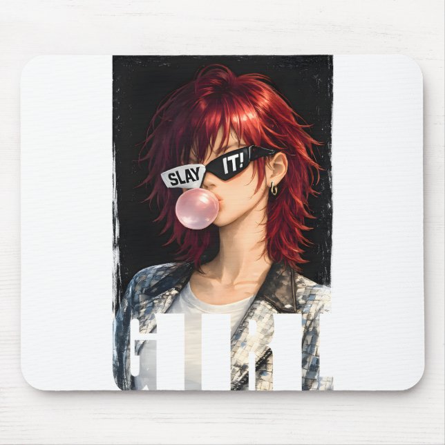 SLAY IT! – Bubble-gum Rebel Collection Mouse Mat (Front)