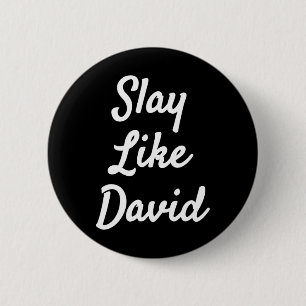 Slay Like David Christianity Bible Gift 6 Cm Round Badge