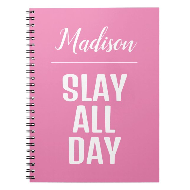 Slay the day - spiral, lay-flat notebook (Front)