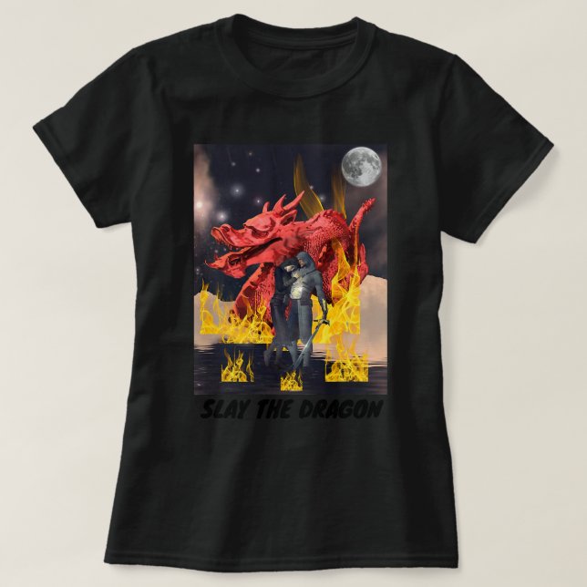Slay The Dragon Mens Womens Boys Girls Dragon Love T-Shirt (Design Front)