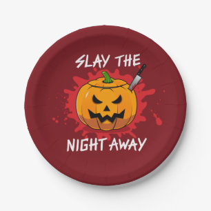 Slay the Night Away Paper Plates